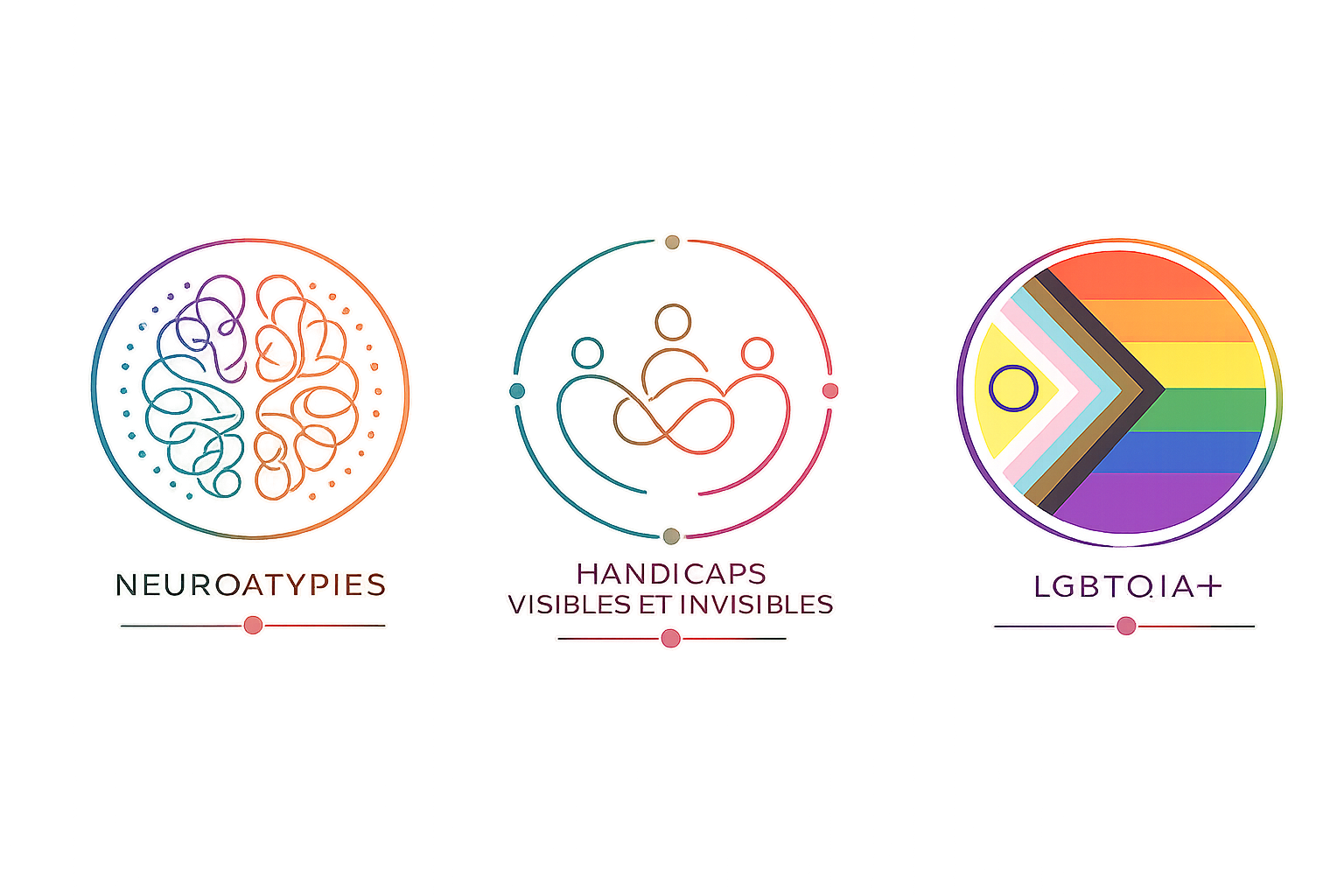 Neuroatypies, handicaps visibles et invisibles, LGBTQIA+